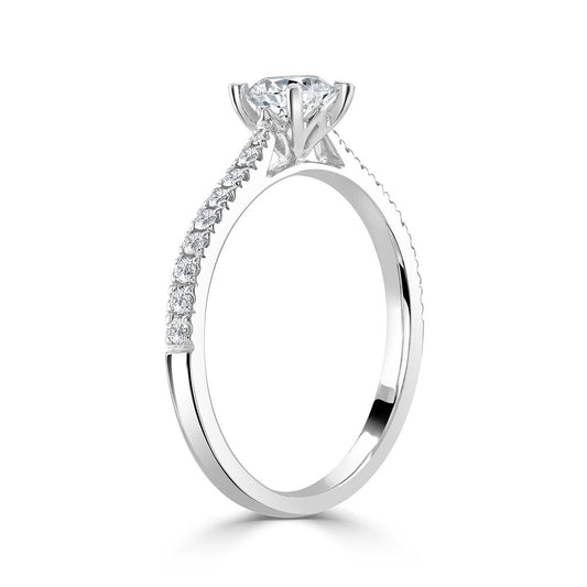 Round Brilliant Cut Platinum Diamond Ring