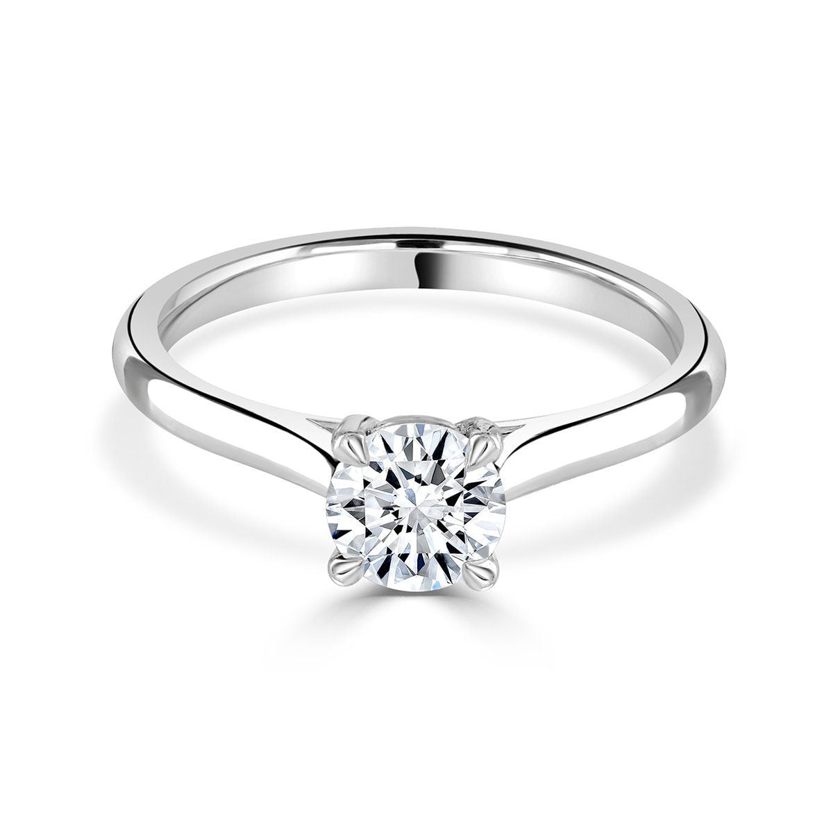 Round Brilliant Cut Diamond Platinum Ring at David M Robinson