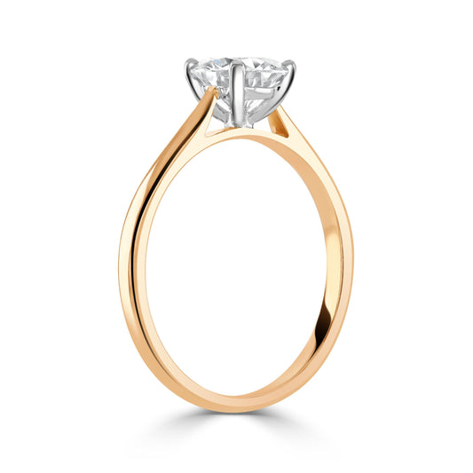 Round Brilliant Cut Rose Gold Diamond Ring