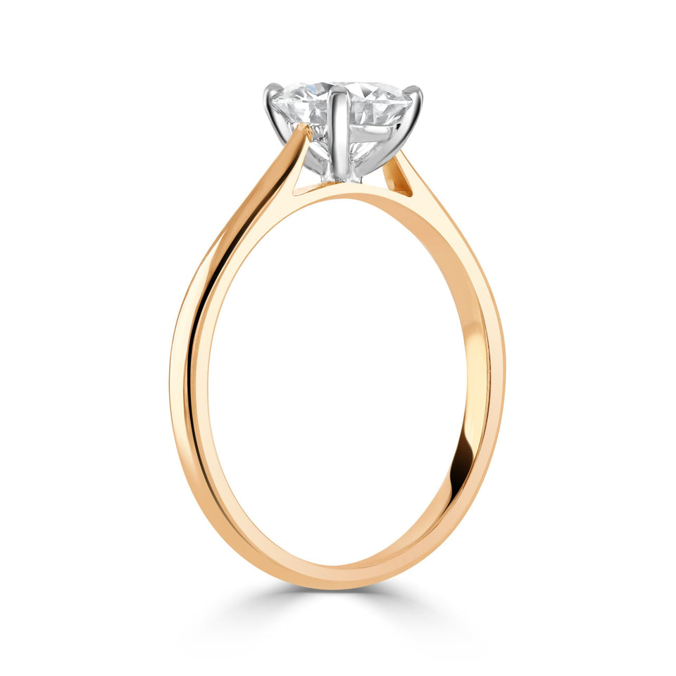 Round Brilliant Cut Rose Gold Diamond Ring