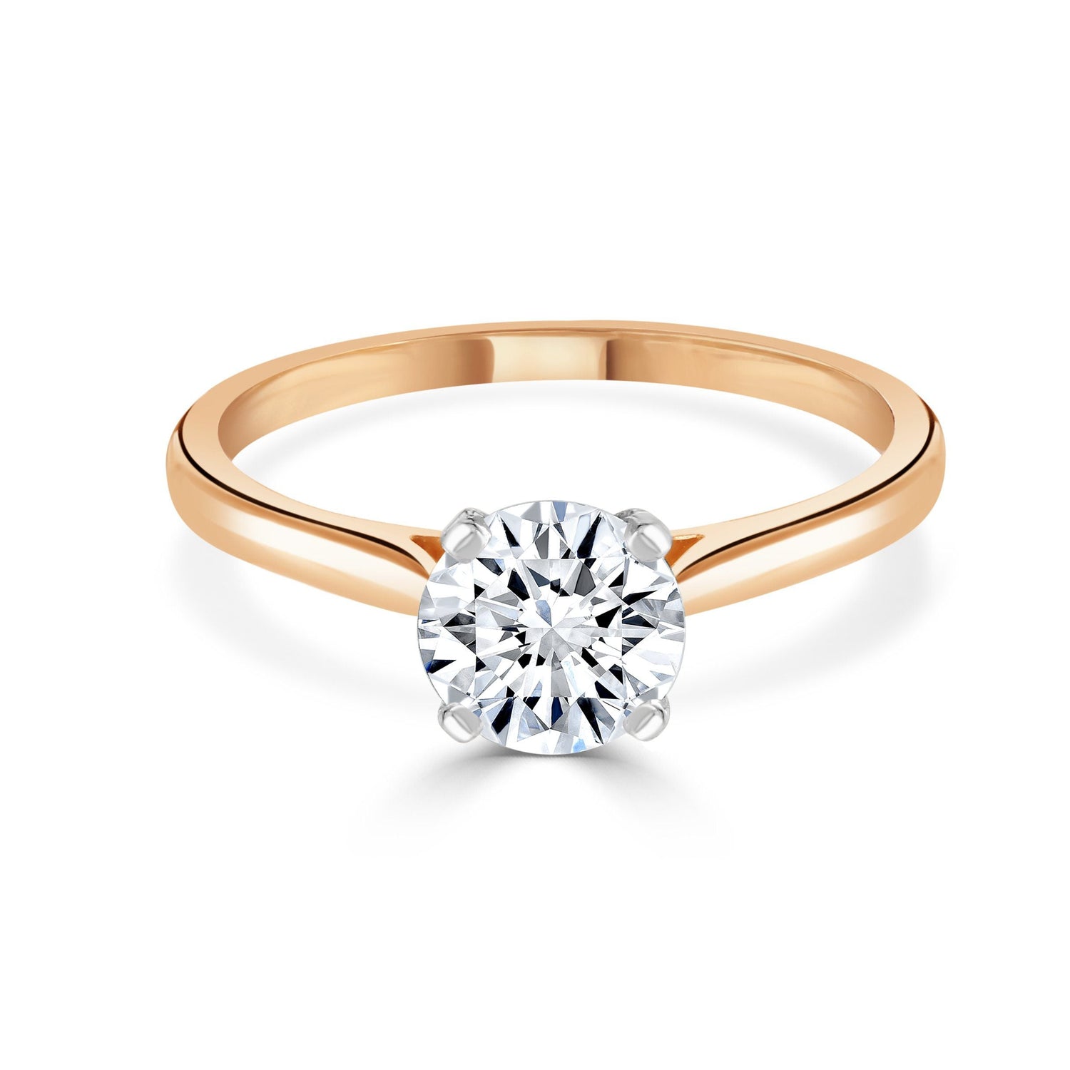 Round Brilliant Cut Rose Gold Diamond Ring at David M Robinson