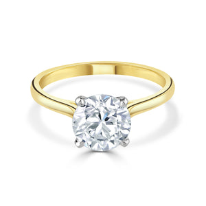 Round Brilliant Cut Yellow Gold Diamond Ring