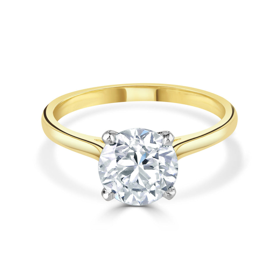Round Brilliant Cut Yellow Gold Diamond Ring