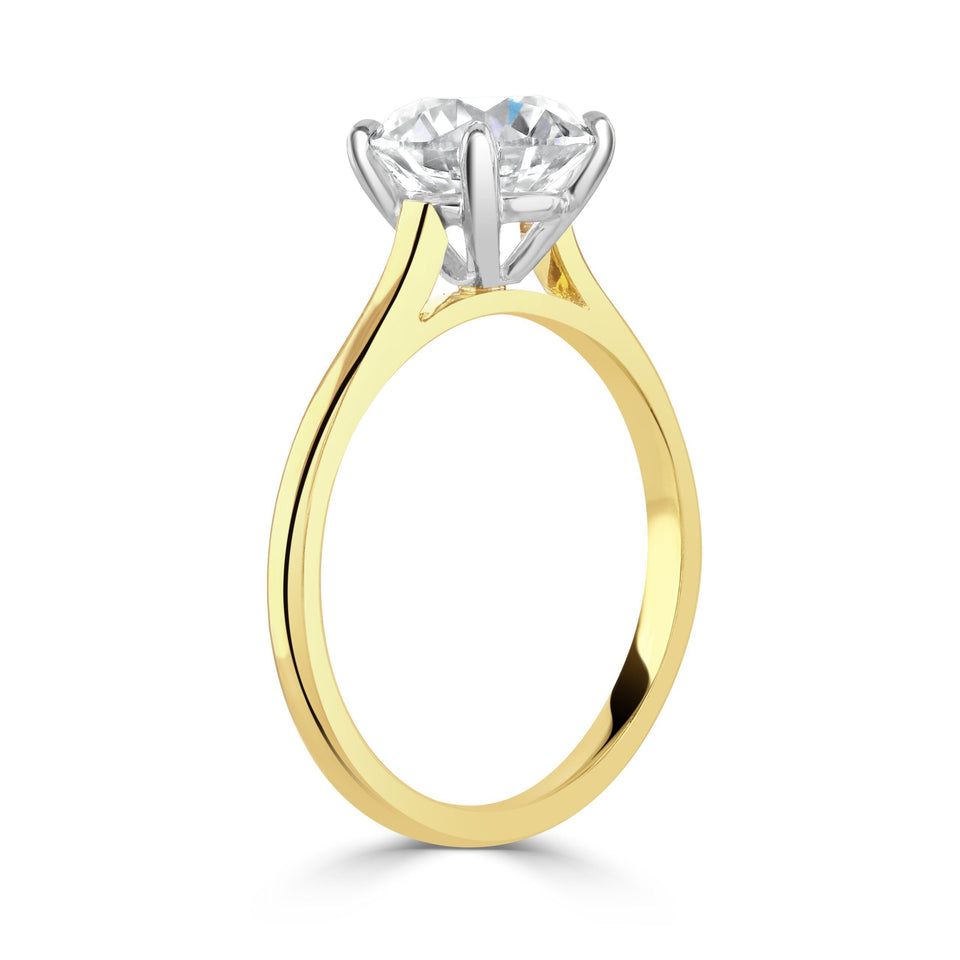 Round Brilliant Cut Yellow Gold Diamond Ring
