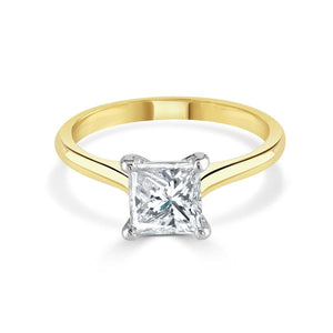 Princess Cut Yellow Gold Diamond Ring