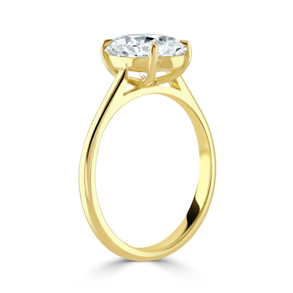 Oval Cut Yellow Gold Diamond Ring