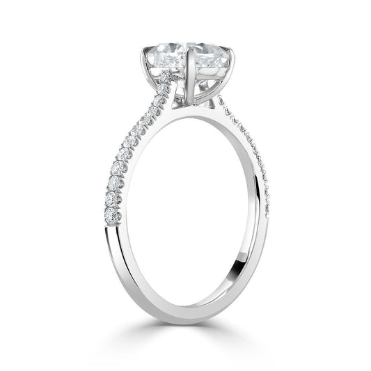 Cushion Cut Platinum Diamond Ring