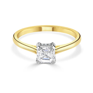 Yellow Gold Asscher Cut Diamond Ring