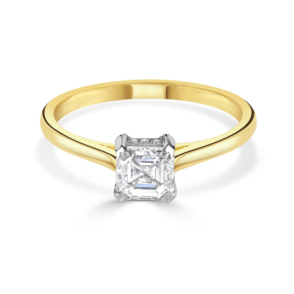 Yellow Gold Asscher Cut Diamond Ring
