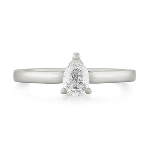 Signature Platinum Pear Shape Diamond Solitaire Ring