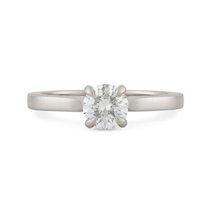 Signature Platinum Round Brilliant Cut Diamond Solitaire Ring