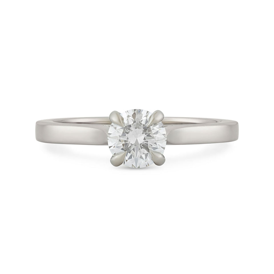 Signature Platinum Round Brilliant Cut Diamond Solitaire Ring at DMR