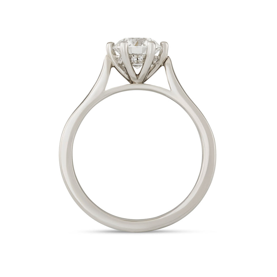 Platinum Round Cut Solitaire Diamond Engagement Ring