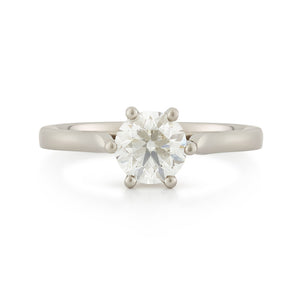 Platinum Round Cut Diamond Solitaire Engagement Ring