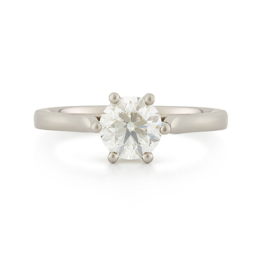 Platinum Round Cut Solitaire Diamond Engagement Ring