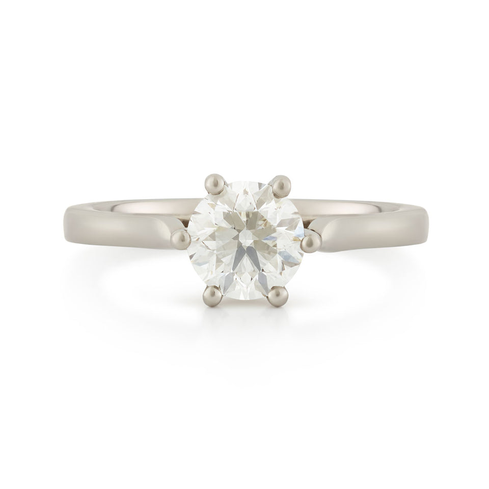 Platinum Round Cut Solitaire Diamond Engagement Ring