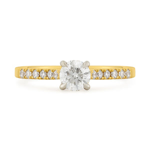 Yellow Gold Round Brilliant Cut Diamond Solitaire Engagement Ring