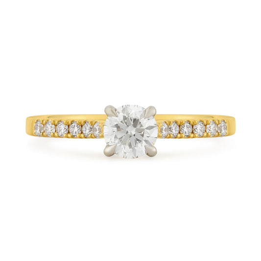 18ct Yellow Gold Round Brilliant Cut Diamond Solitaire Engagement Ring at David M Robinson