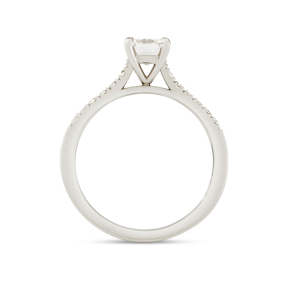 Signature Platinum Emerald Cut Diamond Ring