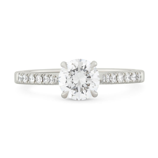 Platinum Round Brilliant Cut Diamond Engagement Ring at David M Robinson