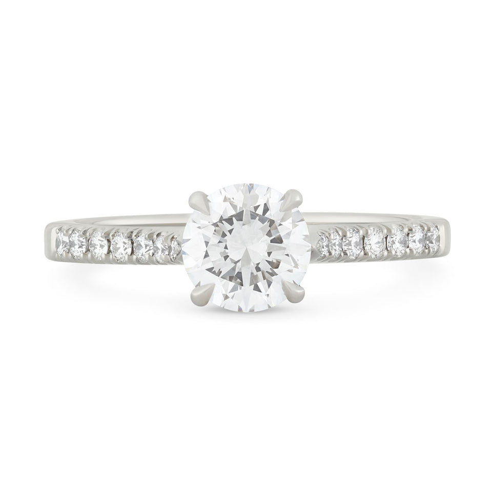 Platinum Round Brilliant Cut Diamond Engagement Ring at David M Robinson