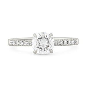 Platinum Round Brilliant Cut Diamond Engagement Ring