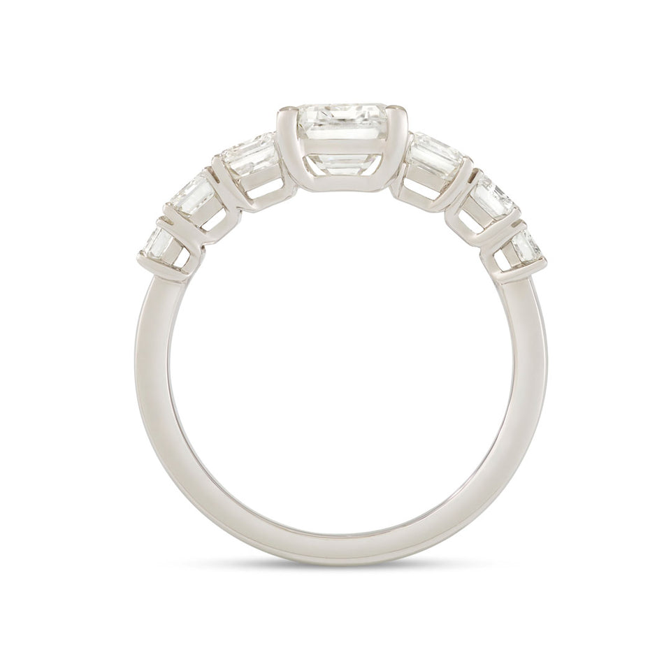Platinum Emerald Cut Diamond Ring at David M Robinson
