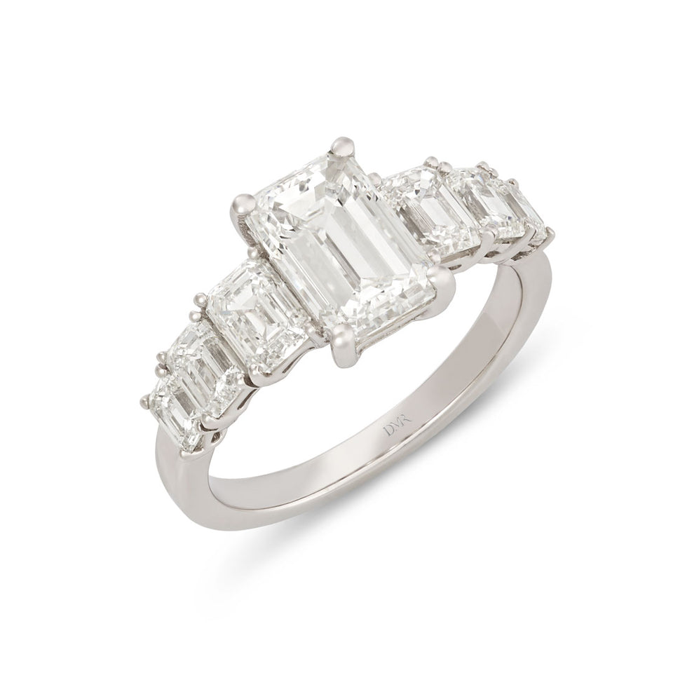 Platinum Emerald Cut Diamond Ring at David M Robinson
