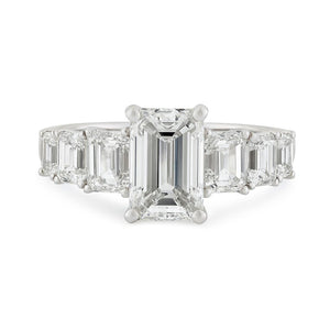 Platinum Emerald Cut Diamond Ring