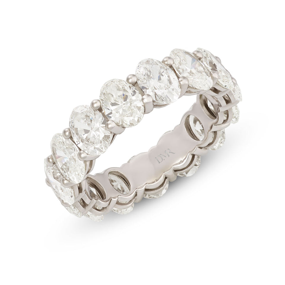 Platinum Oval Cut Diamond Full Eternity Ring
