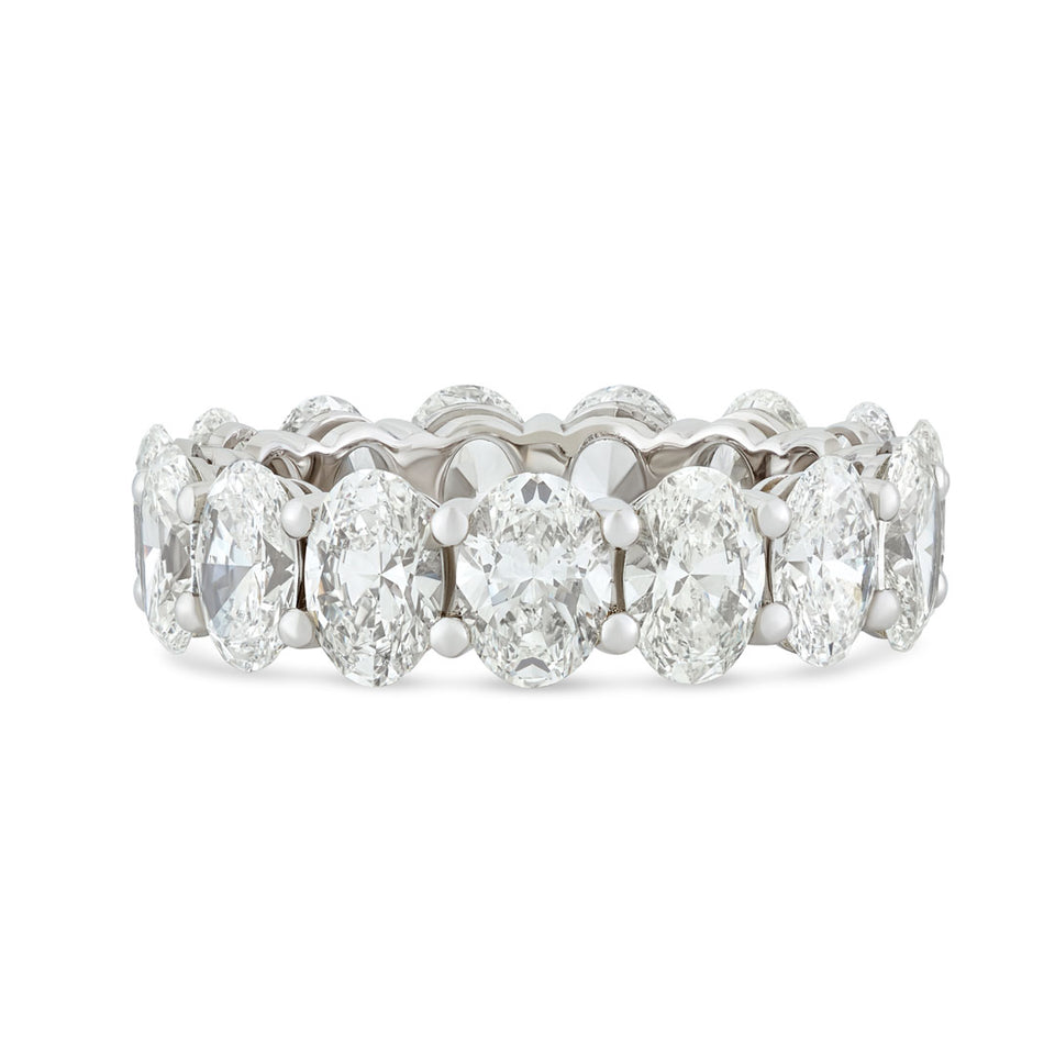 Platinum Oval Cut Diamond Full Eternity Ring