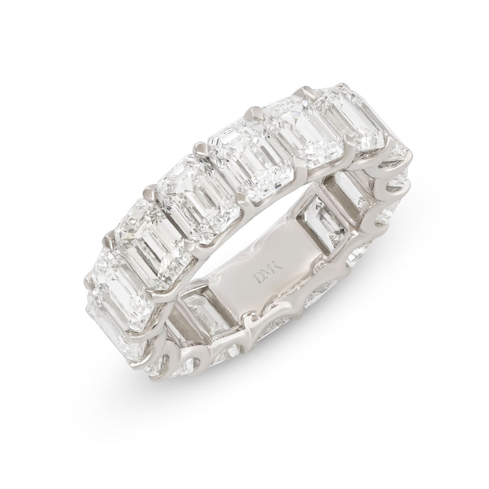 Platinum Emerald Cut Diamond Eternity Ring at David M Robinson