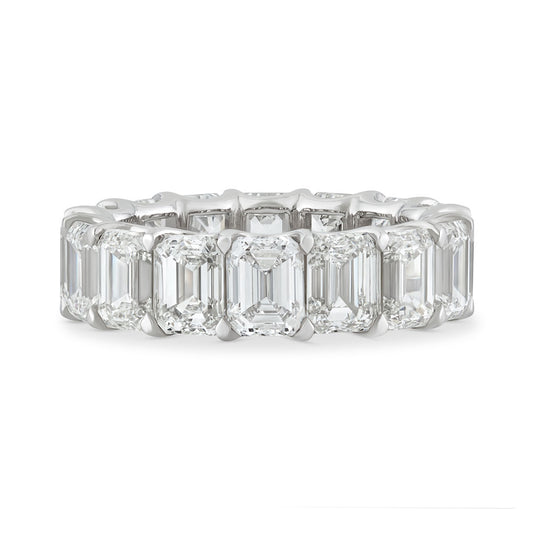 Platinum Emerald Cut Diamond Eternity Ring at David M Robinson