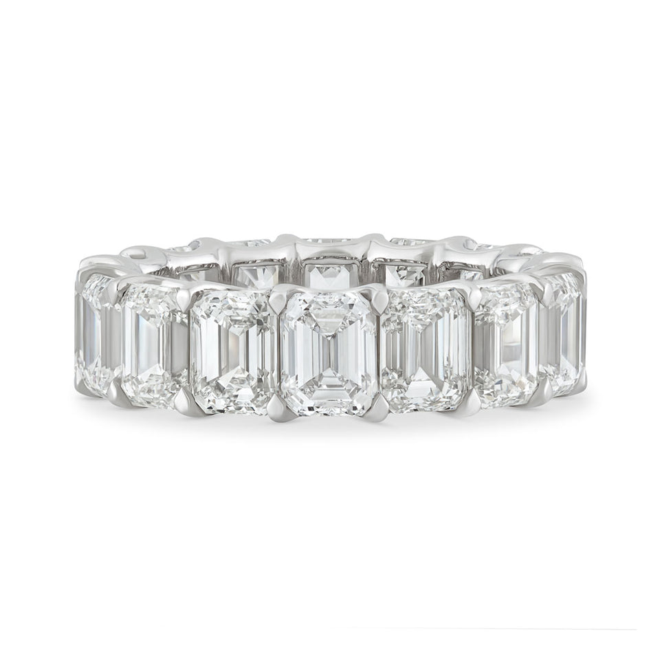 Platinum Emerald Cut Diamond Eternity Ring at David M Robinson