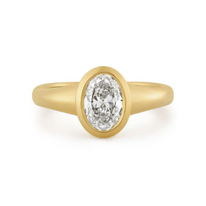 Alina 18ct Yellow Gold Oval Cut Diamond Solitaire Ring