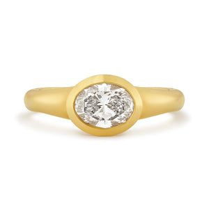 Alina 18ct Yellow Gold Oval Cut Diamond Solitaire Ring