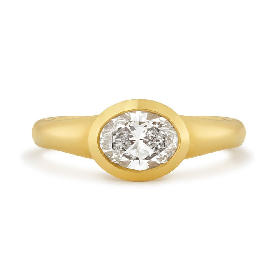 Alina 18ct Yellow Gold Oval Cut Diamond Solitaire Ring at David M Robinson