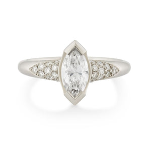 Alina Platinum Marquise Cut Diamond Solitaire Ring