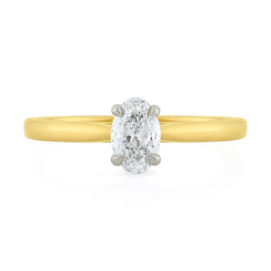 Signature Yellow Gold Oval Cut Diamond Engagement Ring