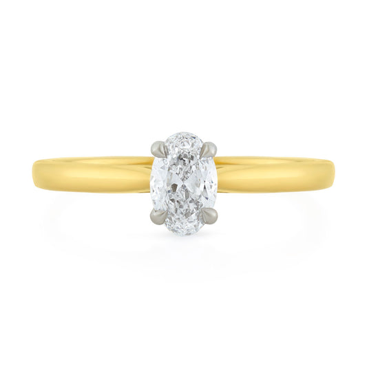 Signature 18ct Yellow Gold Oval Cut Diamond Engagement Ring at David M Robinson