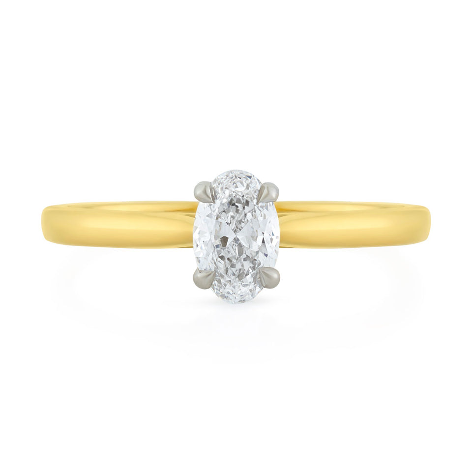 Signature 18ct Yellow Gold Oval Cut Diamond Engagement Ring at David M Robinson