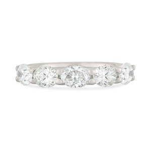 Signature Platinum Oval Cut Diamond Five Stone Eternity Ring