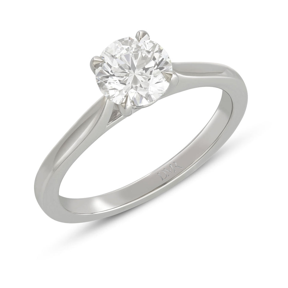 Signature Platinum Round Brilliant Cut Diamond Solitaire Ring