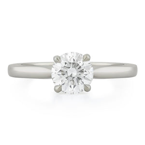 Signature Platinum Round Brilliant Cut Diamond Solitaire Ring