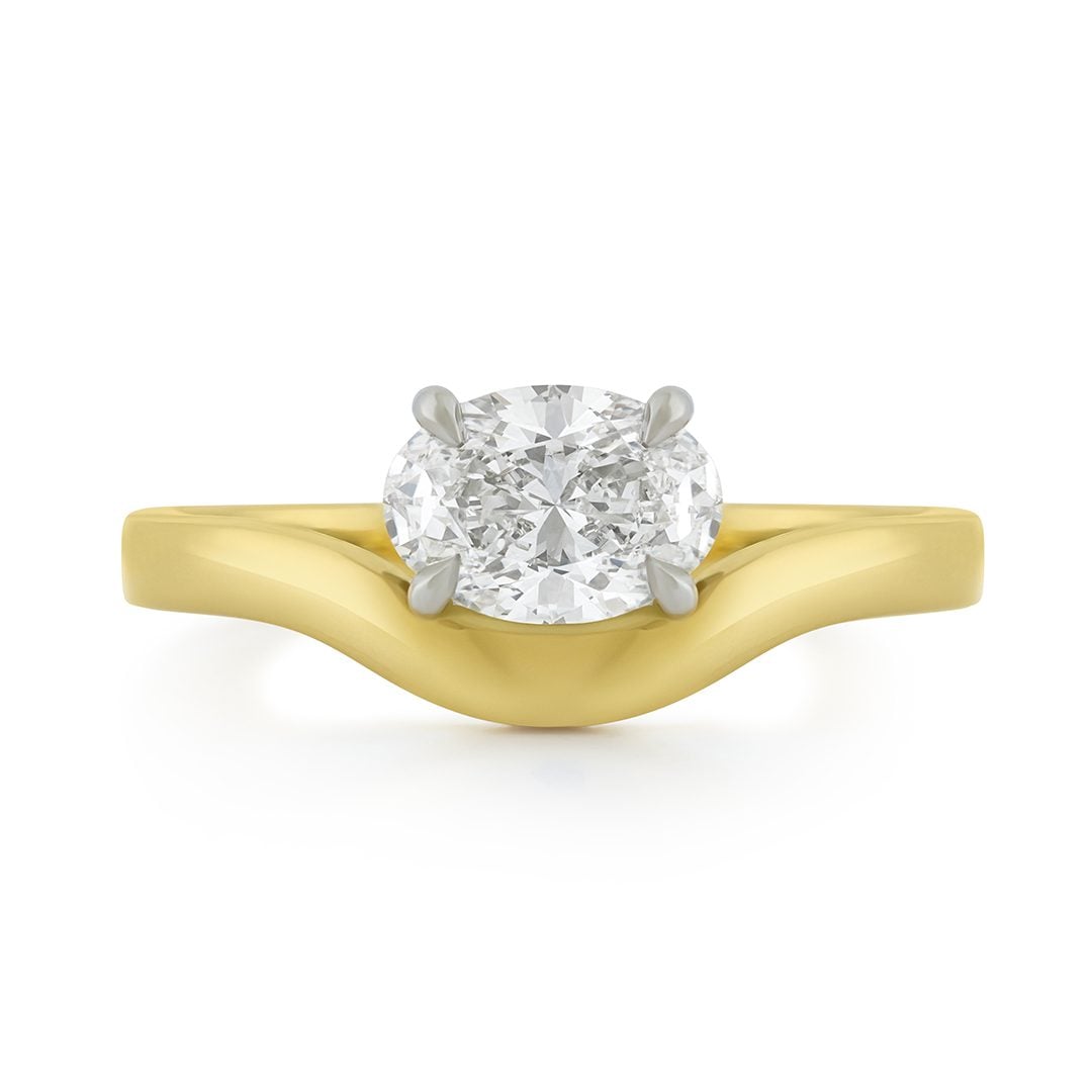 Signature 18ct Yellow Gold Oval Cut Diamond Solitaire Ring at David M Robinson