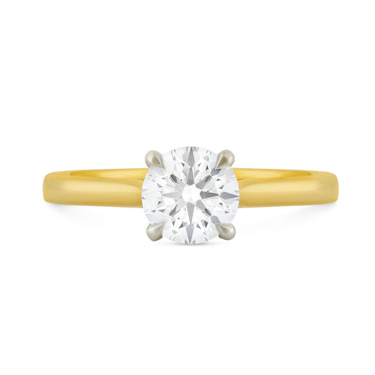 Signature 18ct Yellow Gold Round Brilliant Cut Diamond Solitaire Ring at David M Robinson