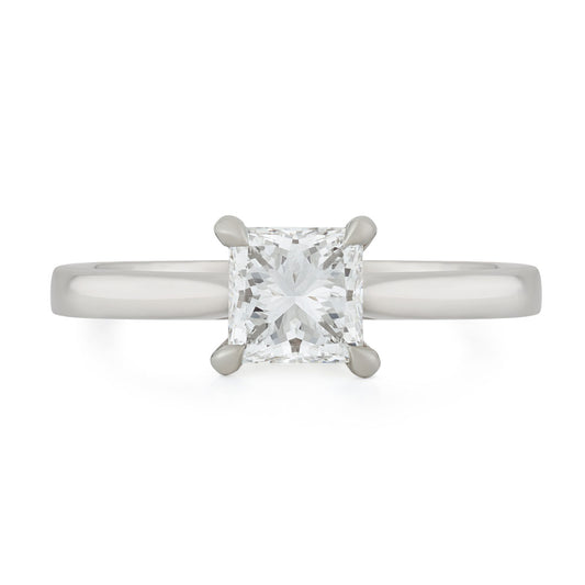 Signature Platinum Princess Diamond Solitaire Ring at DMR