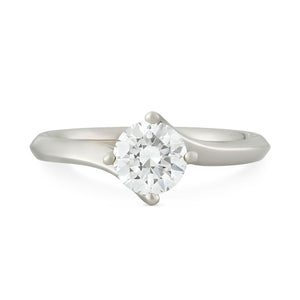 Signature Platinum Round Brilliant Cut Diamond Solitaire Ring