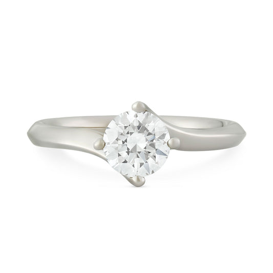 Signature Platinum Round Brilliant Cut Diamond Solitaire Ring