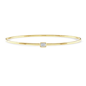 Diamond Classics Yellow Gold Emerald Cut Diamond Bangle